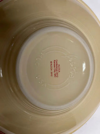 Fiesta Hlcca Red Stripe Pedestal Bowl Fiesta