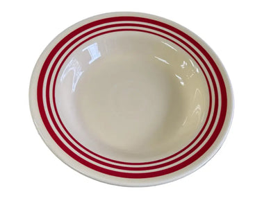 Fiesta Hlcca Red Stripe Rim Soup Pasta Bowl Fiesta