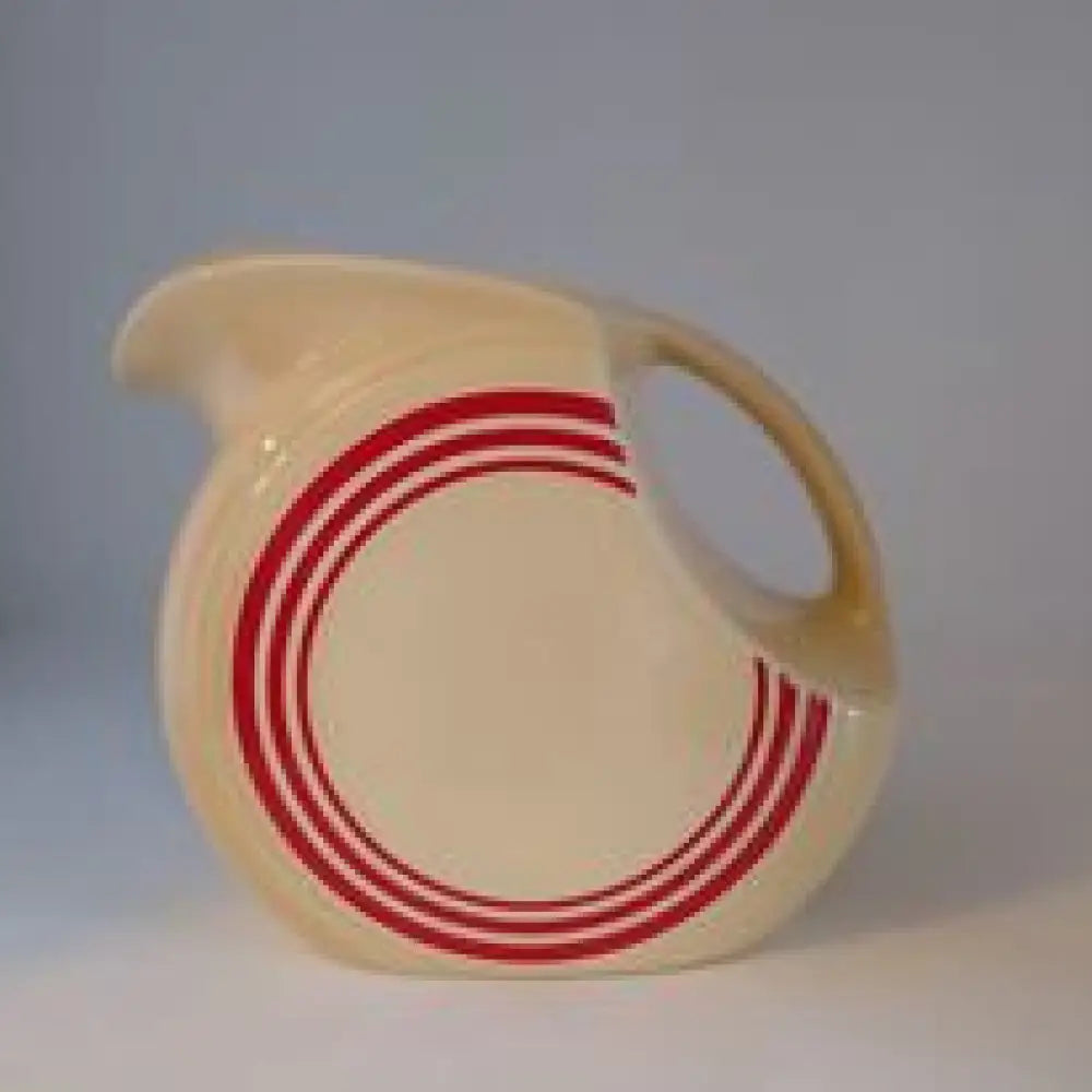 Fiesta Hlcca Red Stripe Water Pitcher Fiestaware