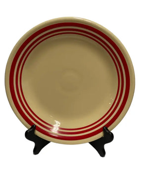 Fiesta Hlcca Red Striped Luncheon Plate Fiesta