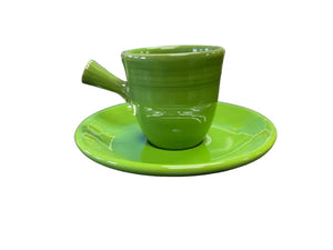 Fiesta Hlcca Shamrock Stick Handled Demi & Saucer. New Fiestaware