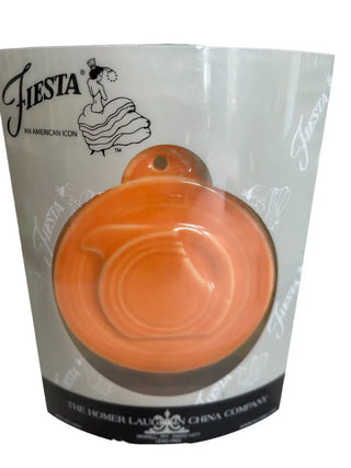 Fiesta Hlcca Tangerine Embossed Water Pitcher Ornament Fiesta