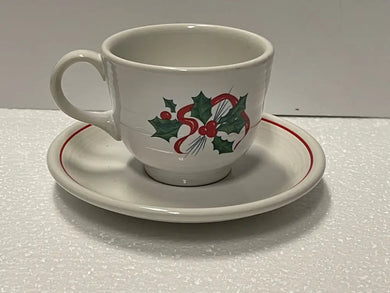 Fiesta Holly & Ribbon Cup Saucer Fiesta