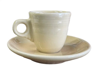 Fiesta Ivory Demitausee Cup & Saucer Ring Handled New Fiesta