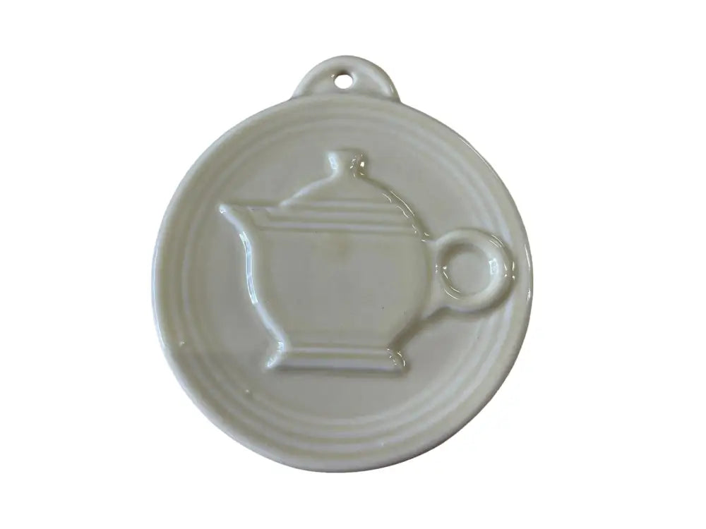 Fiesta Ivory Embossed Teapot Hlcca Ornament Fiesta