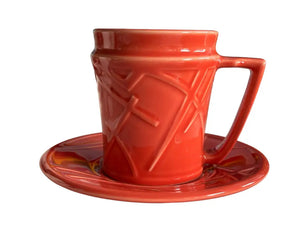 Fiesta Millennium 2000 Persimmon Mug & Saucer Set Fiesta