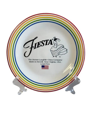 Fiesta Rainbow Dancing Lady Dinner Plate Signature Stripe Flag Fiesta