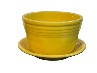 Fiesta Retired Flower Pot Planter W Base Sunflower Fiesta