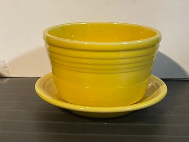 Fiesta Retired Flower Pot Planter W Base Sunflower Fiesta