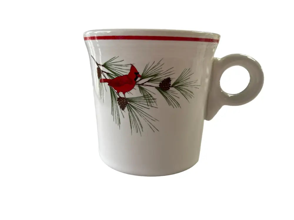 Fiesta Ring Handled Mug Cardinal on Pine Branch