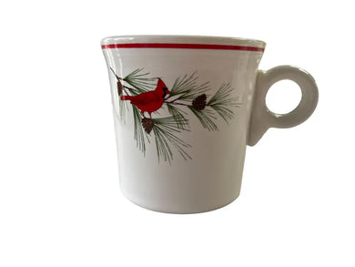 Fiesta Ring Handled Mug Cardinal On Pine Branch Fiesta