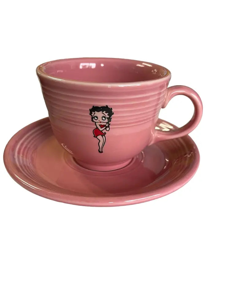 Fiesta Rose Betty Boop Tea Cup & Saucer Fiesta