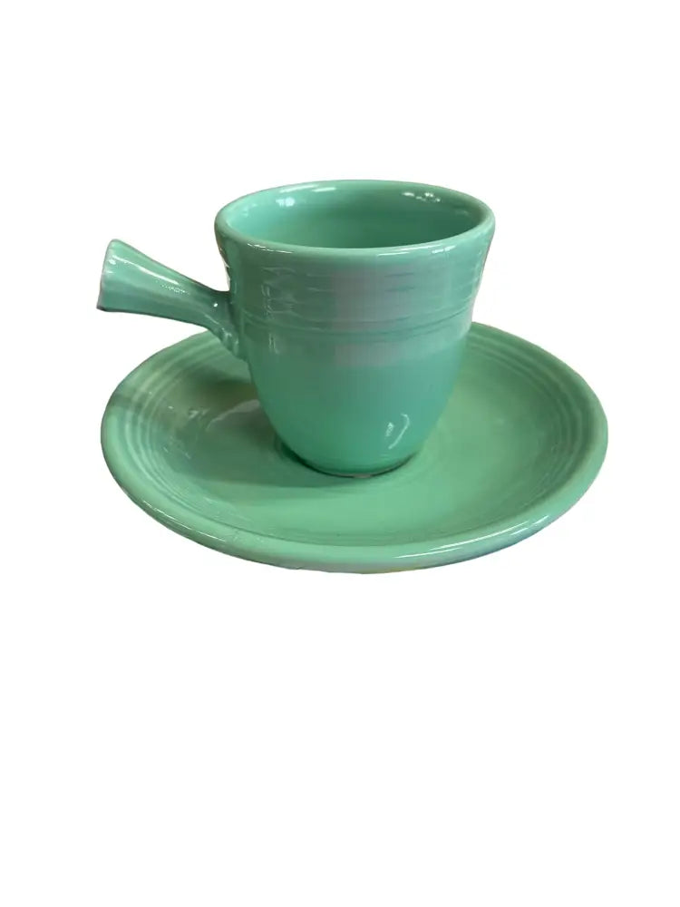 Fiesta Sea Mist Stick Handled Demi Cup & Saucer