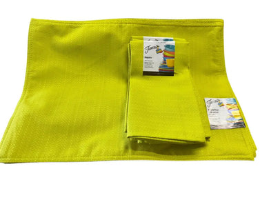 Fiesta Set Of Lemongrass Placemats & Napkins 4 Each Fiesta