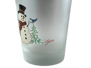 Fiesta Snowman Frosted Rocks Glass Fiesta