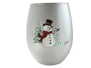 Fiesta Snowman Frosted Stemless Wine Glass Fiesta