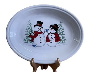 Fiesta Snowman & Lady Couple Platter