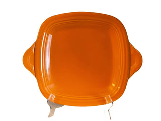 Fiesta Square Handled Serving Hostess Tray Plate Tangerine Orange Nwt