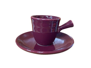 Fiesta Stick Handled Cinnabar Demitasse Demi Cup & Saucer Fiesta