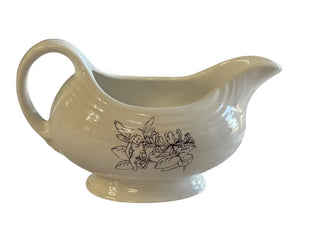 Fiesta Sugar Plum Fairy Gravy Boat Retired White Sauceboat Fiesta