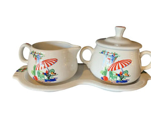 Fiesta Sunporch Figure 8 Creamer & Sugar Set Fiestaware