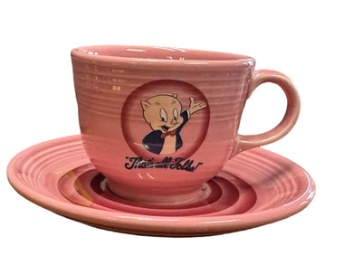 Fiesta Tea/Coffee Cup & Saucer Warner Bros Porky Pig New Fiestaware