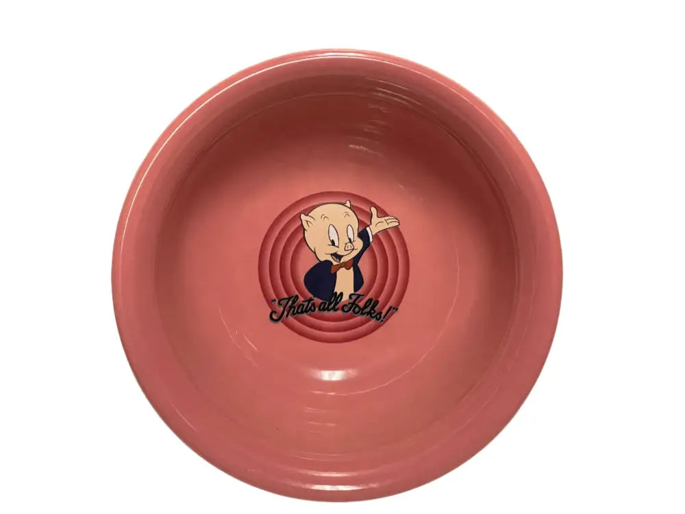 Fiesta Warner Bros Looney Tunes Porky Pig Serving Bowl Rose Fiesta