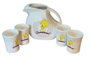 Fiesta Warner Bros Tweety Beverage Set Looney Tunes 5 Piece Fiesta