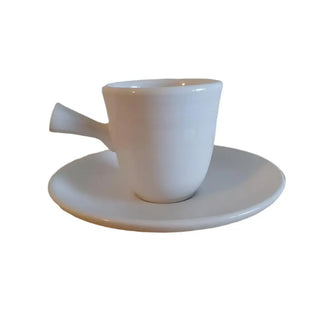 Fiesta White Stick Handled Demi Cup & Saucer Fiestaware
