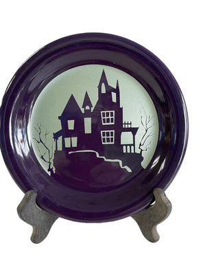 Fiestaware Appetizer Plate - Scary House Haunted Plum Fiesta