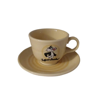 Fiestaware Tea/Coffee Cup & Saucer Warner Bros Sylvester Yellow