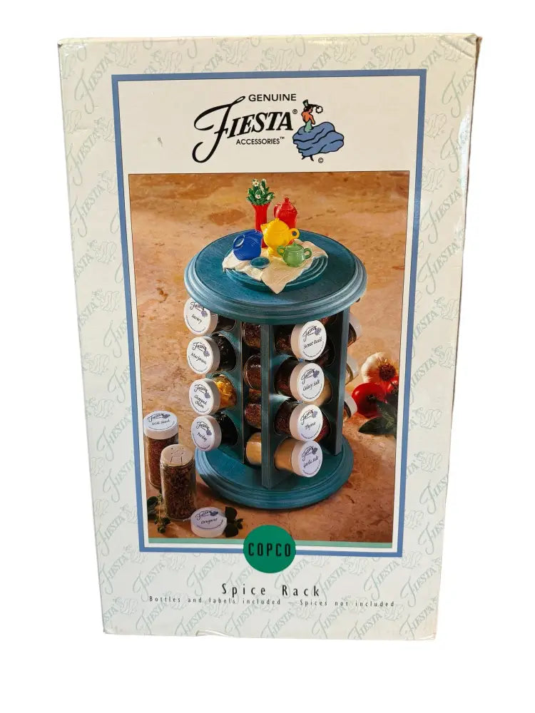 Genuine Fiesta Spice Rack Revolving Turquoise Copco Homer Laughlin Nib Go Along