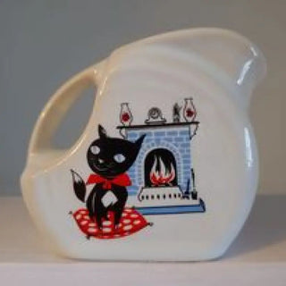 Hlc Fiestaware Fiesta Black Cat And Fireplace Miniature Mini Disk Pitcher Le 500