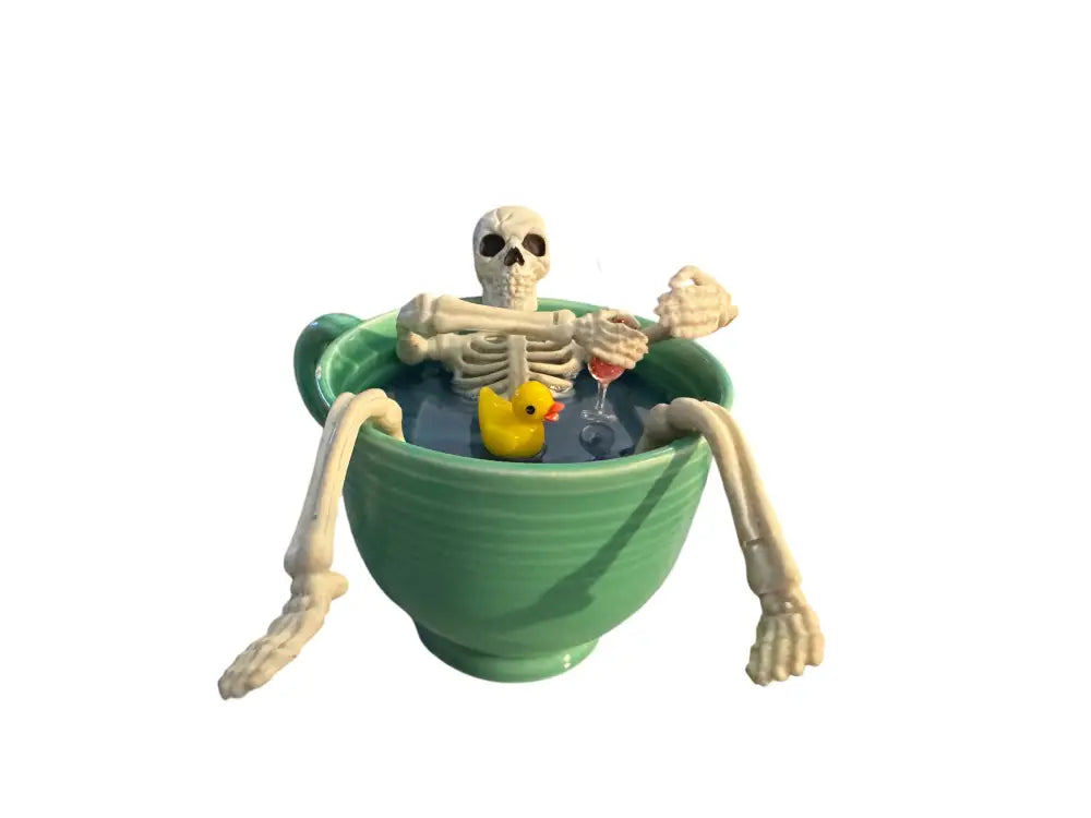 Skeleton Skelly Bathtime In Vintage Green Cup Color Me Mosaic Fiesta Go Along