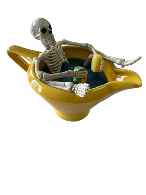 Skeleton Skelly Bathtime In Vintage Harlequin Yellow Creamer Color Me Mosaic Fiesta Go Along