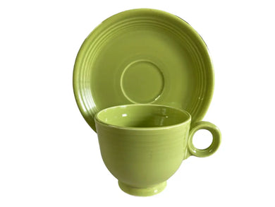 Vintage Chartreuse Teacup & Saucer Fiesta