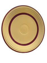 Load image into Gallery viewer, Vintage Fiesta 9’’ Sears Cake Plate Yellow With Maroon Stripes
