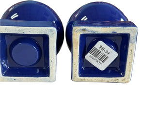 Vintage Fiesta Bulb Candle Holder Cobalt Set Fiesta