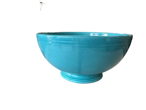 Vintage Fiesta Footed Salad Bowl Cobalt Turquoise