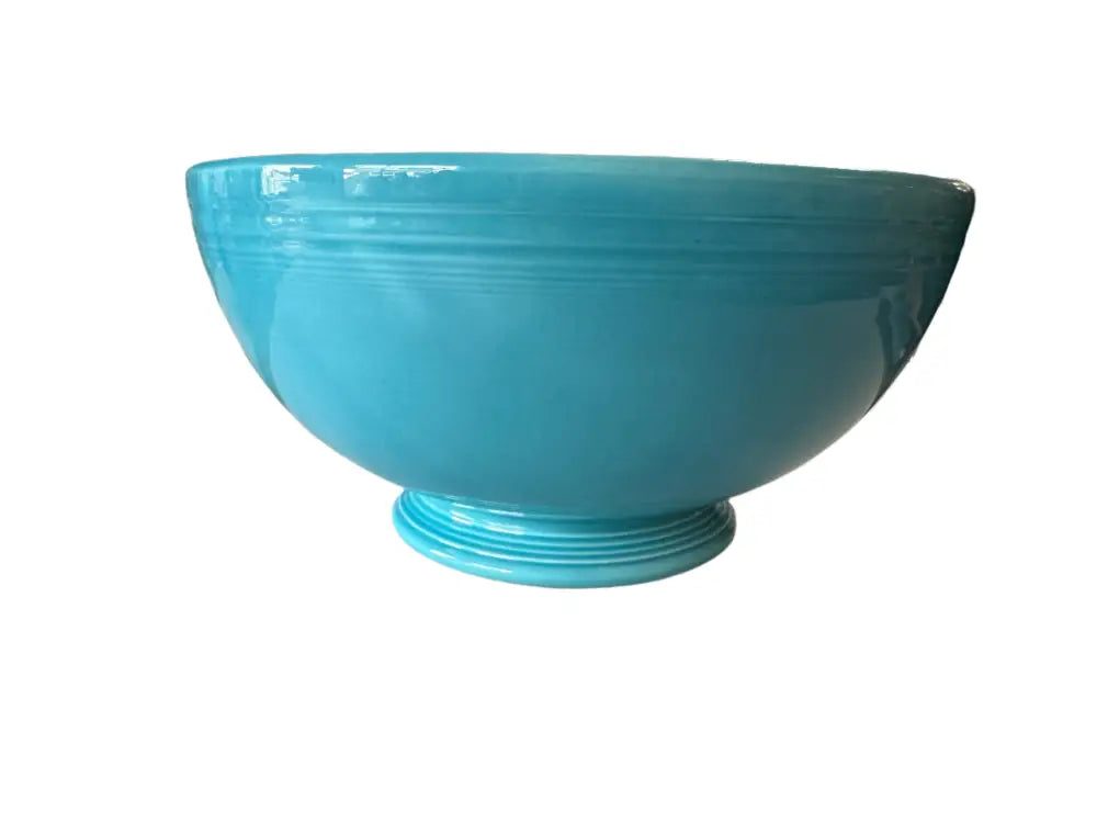 Vintage Fiesta Footed Salad Bowl Cobalt Turquoise