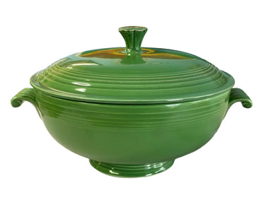 Vintage Fiesta Medium Green Covered Casserole Dish Htf