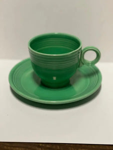 Vintage Fiesta Original Green Teacup & Saucer