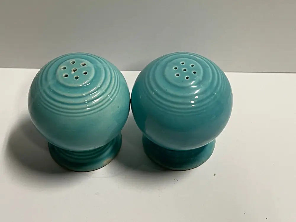 Vintage Fiesta Turquoise Ball Salt & Pepper Set
