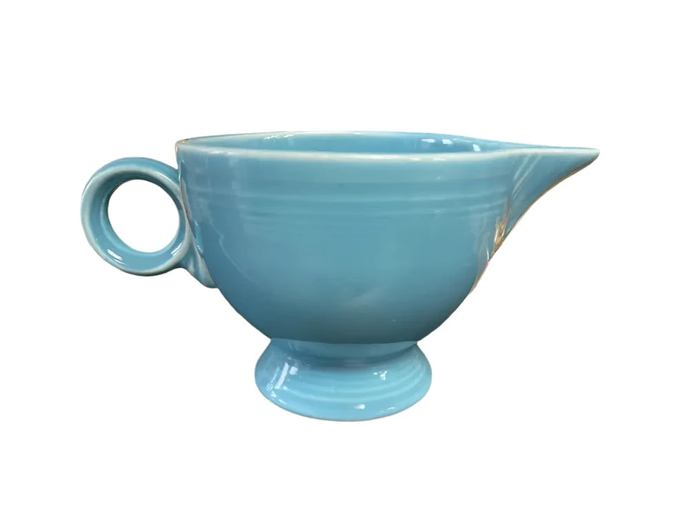 Vintage Fiesta Turquoise Creamer Ring Handled