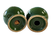 Load image into Gallery viewer, Vintage Forrest Green Ball Bulb Salt &amp; Pepper Fiesta
