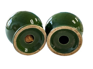 Vintage Forrest Green Ball Bulb Salt & Pepper Fiesta