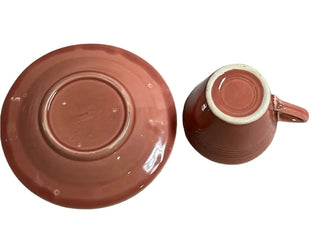 Vintage Homer Laughlin Harlequin Demitasse Cup Saucer Rose