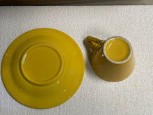 Load image into Gallery viewer, Vintage Homer Laughlin Harlequin Demitasse Cup Saucer YELLOW
