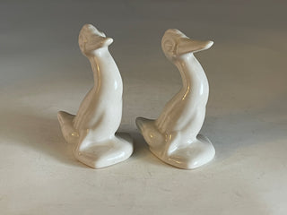 Vintage Harlequin Fiesta Duck Salt & Pepper Set. White