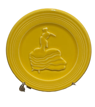 Fiesta Homer Laughlin Dancing Lady Hot Plate Trivet Sunflower